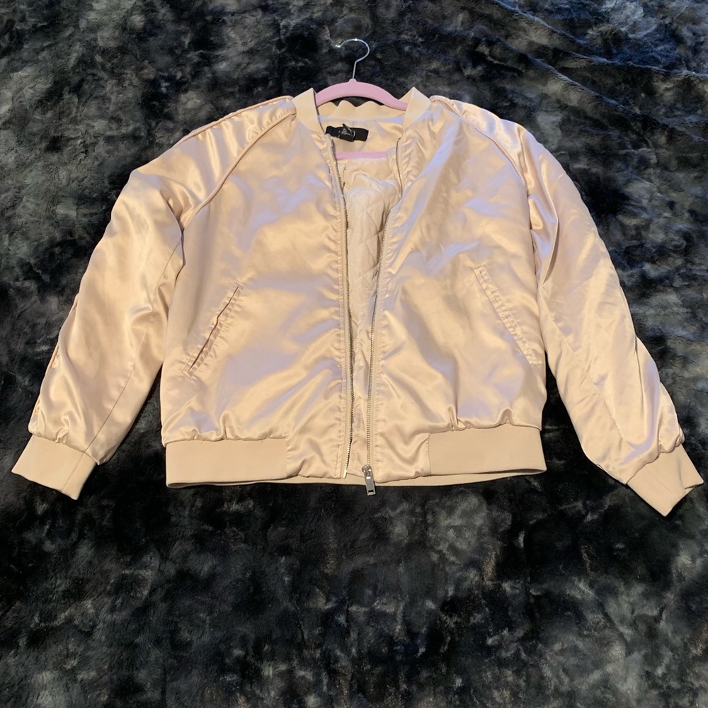 Forever 21 baby pink silk jacket